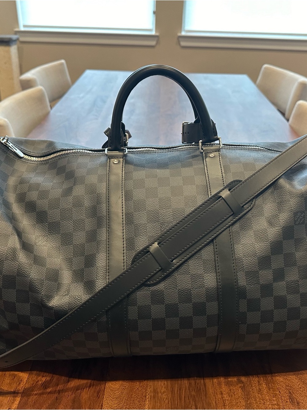 Louis Vuitton Dark Gray Damier Graphite Travel Duffle Bag